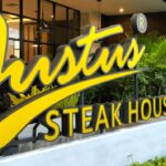 3D letter timbul brand justus steak house by boothspace id
