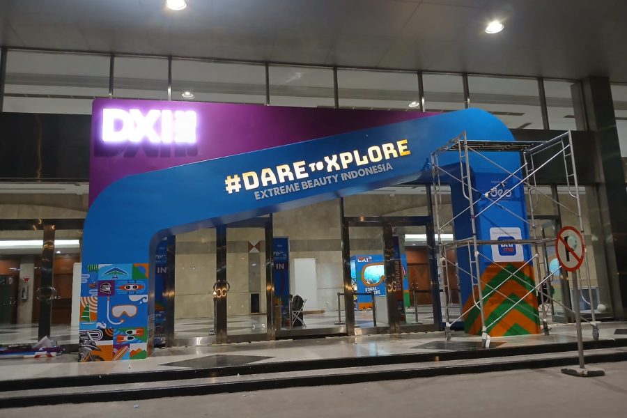 Jasa pembuatan gate event, panggung pameran, dan backdrop branding Jakarta